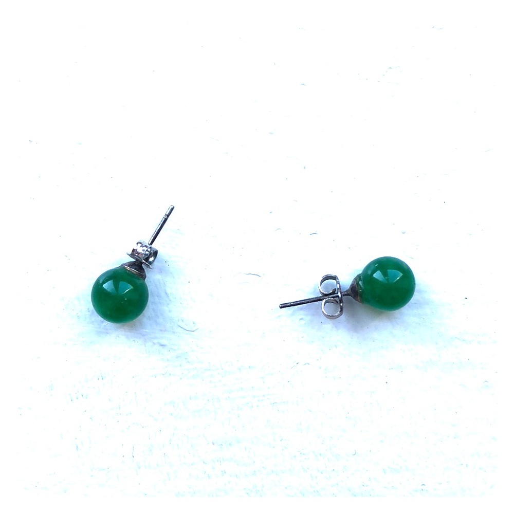 Jade post earrings